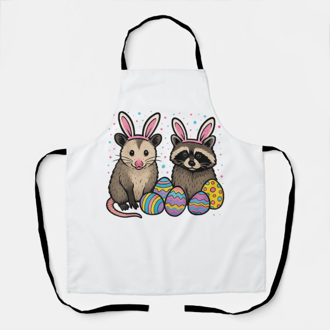 Delantal Playera de Pascua de Zarigüeya Mapache_1 (Anverso)