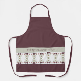 Delantal Pluma Con Acento Floral En Verde Suave