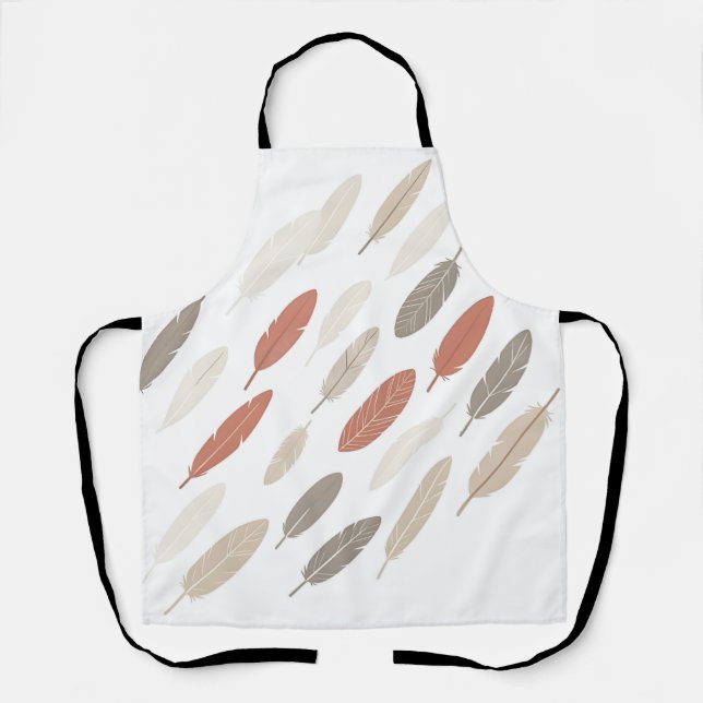 Delantal Plumas Boho Óxido Diagonal (Anverso)
