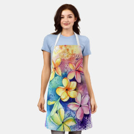 Delantal Plumeria Frangipani Aloha Flores Cocina Apron