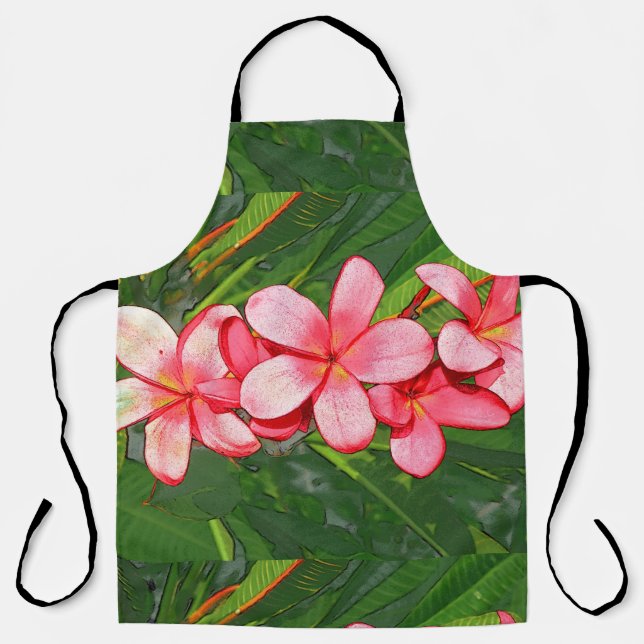 Delantal Plumerias rosadas (Anverso)
