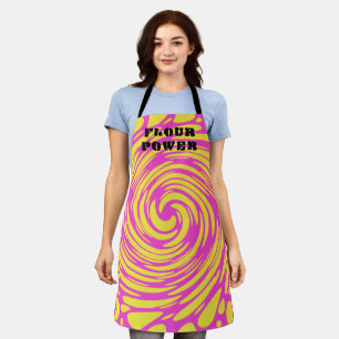 Delantal Poder de harina Apron amarillo rosado psicodélico