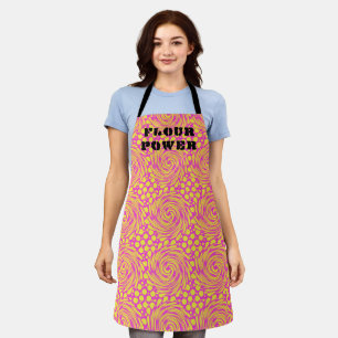 Delantal Poder de harina Apron amarillo rosado psicodélico