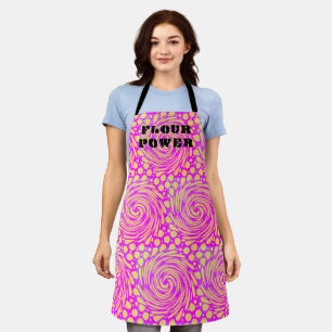 Delantal Poder de harina Apron amarillo rosado psicodélico