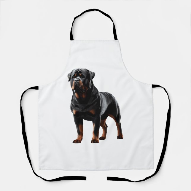 Delantal Poderosa Stance Rottweiler - Perro audaz de cuerpo (Anverso)