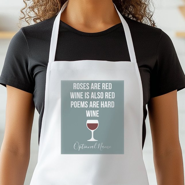 Delantal Poema de vino gracioso - El vino es poesía roja di (Personalized Kitchen Apron)