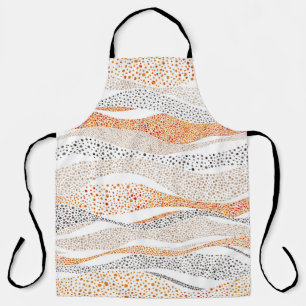 Delantal Pointillism Wavy Polka: Textil de Doodle lindo