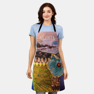 Delantal Poipu Sunrise, Collage hawaiano de Kauai