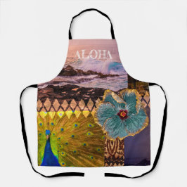 Delantal Poipu Sunrise, Collage hawaiano de Kauai