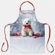 Polar Bear Christmas Holiday Apron