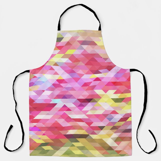 Delantal Poligonal digital, pink abstract vintage. (Anverso)