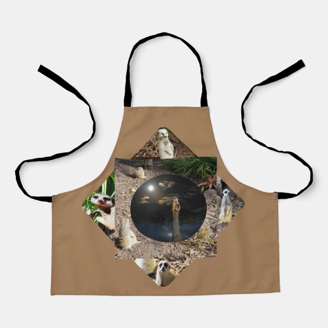 Delantal Polígono Meerkat, Apron de impresión completa para (Anverso)