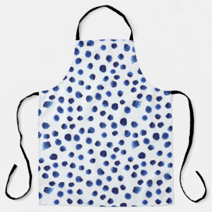 Delantal Polka Azul: Punto acuarela sin inconvenientes.