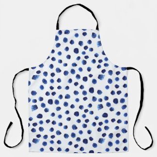 Delantal Polka Azul: Punto acuarela sin inconvenientes.