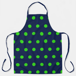 Delantal Polka Dot Apron (Azul marino y verde animo)