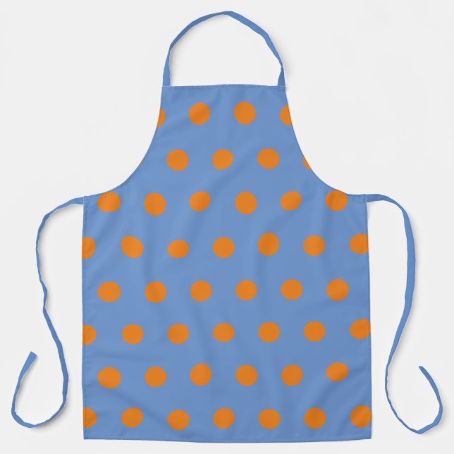 Delantal Polka Dot Apron (Azul y Naranja) (Anverso)