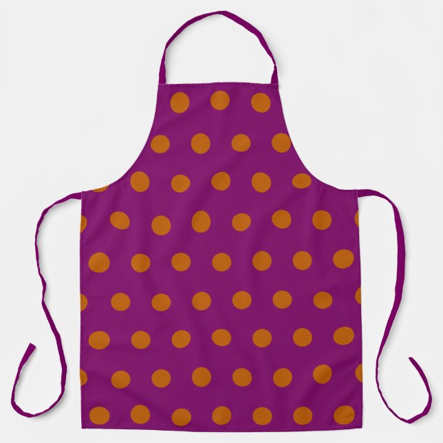 Delantal Polka Dot Apron (Magenta y Naranja) (Anverso)