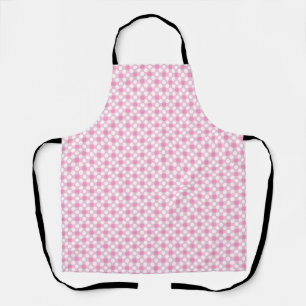 Delantal Polka pega retro rosa blanco