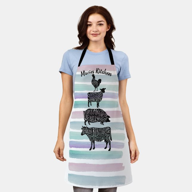 Delantal pollo carnicero de vaca carne de pollo troceado de (Gastado)