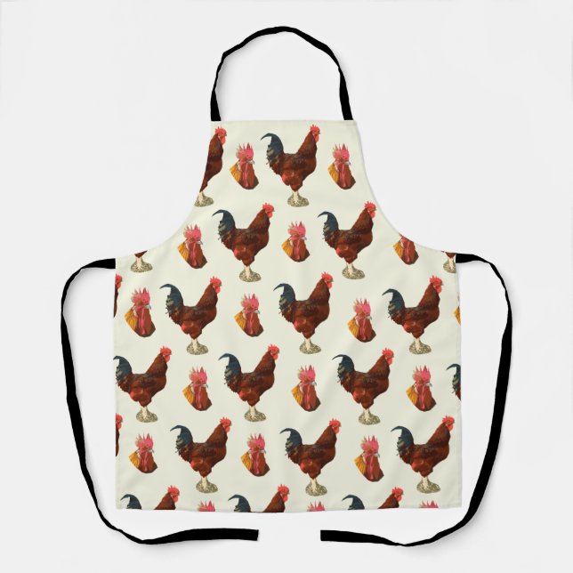 Delantal Pollo de gallo de agua rustico de granja (Anverso)