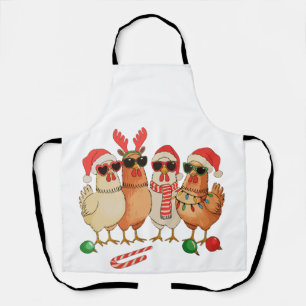 Delantal Pollo Navidad Sombrero Santa Granja Familia Xmas