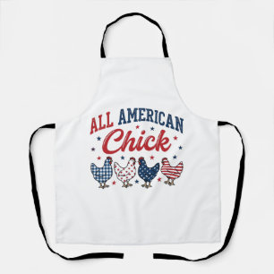 Delantal Pollo Patriótico Camiseta Americana Diseño de Poll