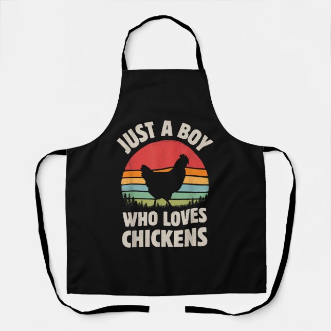 Delantal Pollo, sólo un chico que ama a los animales de gra (Anverso)