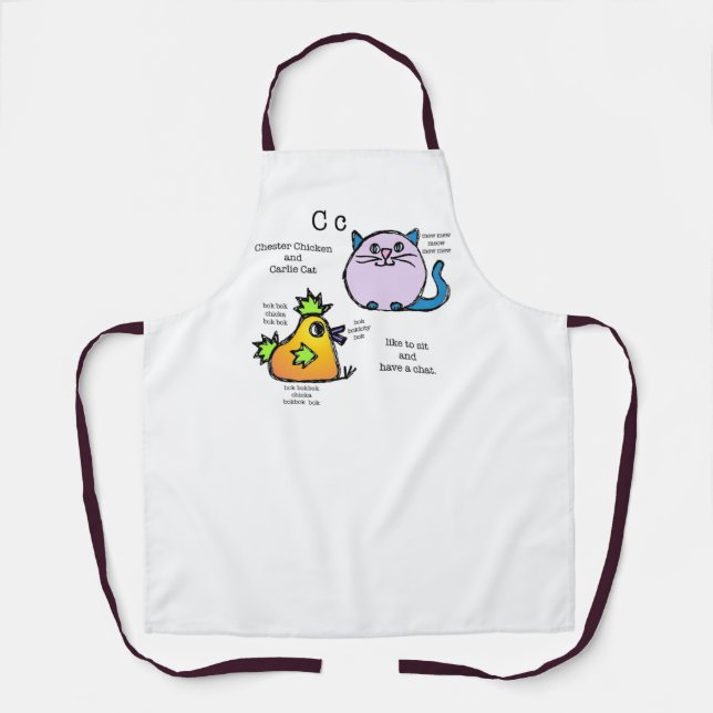 Delantal Pollo y gato (Anverso)
