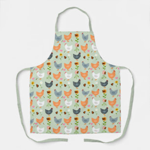 Delantal Pollos en el Green Apron de las flores