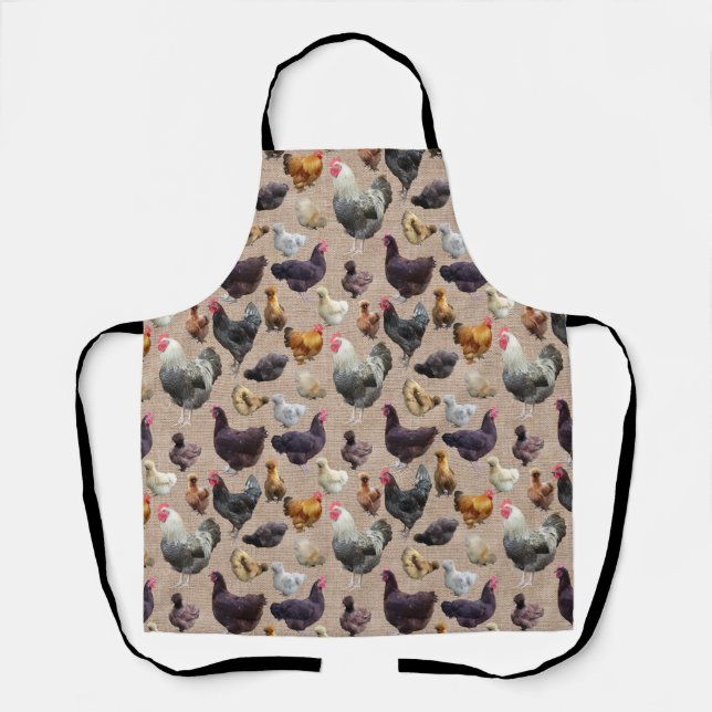 Delantal Pollos traseros de Burlap (Anverso)
