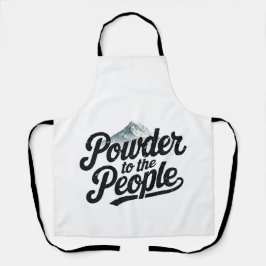 Delantal "Polvo para el pueblo" retro snowboard y esquí