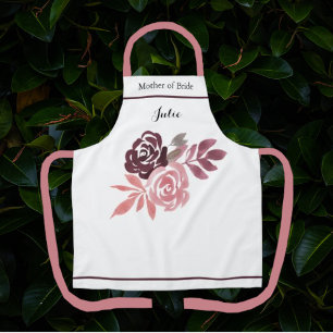 Delantal Polvoriento Rosa Borgoña Madre de novia Apron