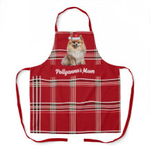 Pomerania de cuadros rojos de Navidad