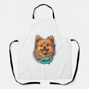 Delantal Pomerania de Pop Art � Perro de Cómic Retro