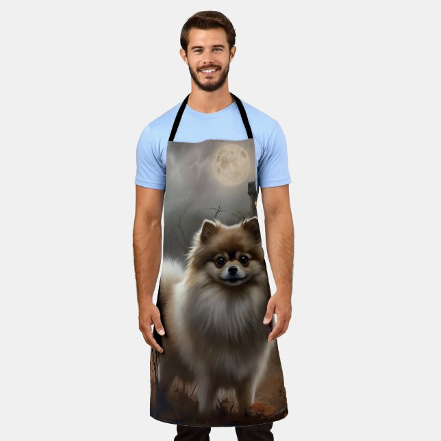 Delantal Pomerania Halloween Scary (Gastado)