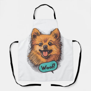 Delantal Pomerania Pop Art � Perro Cómico Retro