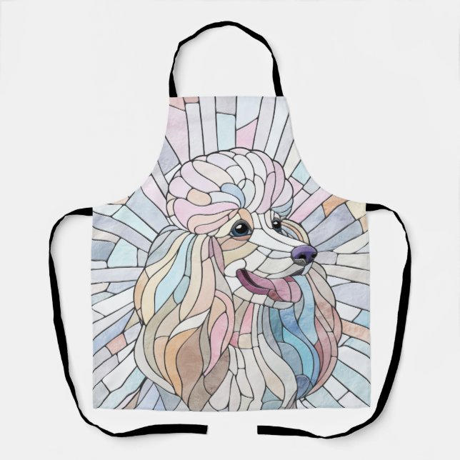 Delantal Poodle - arte en mosaico pastel (Anverso)