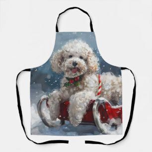 Delantal Poodle Perro Navideño Festivo