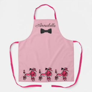 Delantal Poodles rosas de los 50 Personaliza