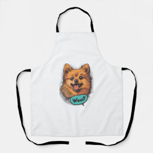 Delantal Pop Art Pomeranian - Perro cómico retro