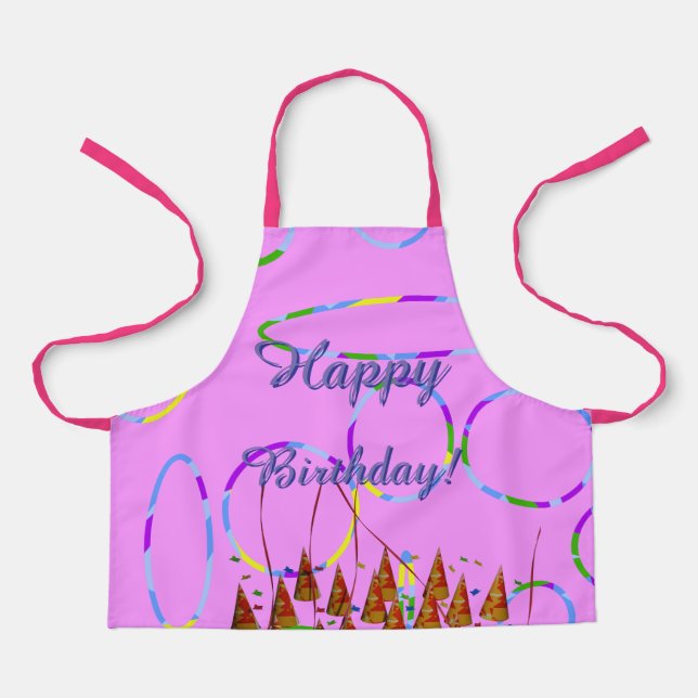 Delantal Popcorn Anime Festividad Feliz cumpleaños (Anverso)