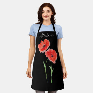 Delantal Poppies Floral Red Poppy Arte Botánico Verano