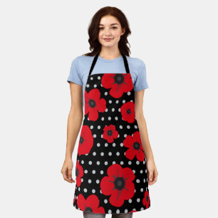 Delantal Poppy y Polka Dot Red Black
