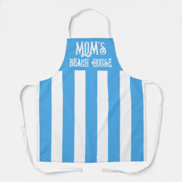 Delantal popular banda ancha blanca y azul personalizada