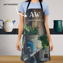 Delantal Porche de casa de campo adornado con vibrantes pan