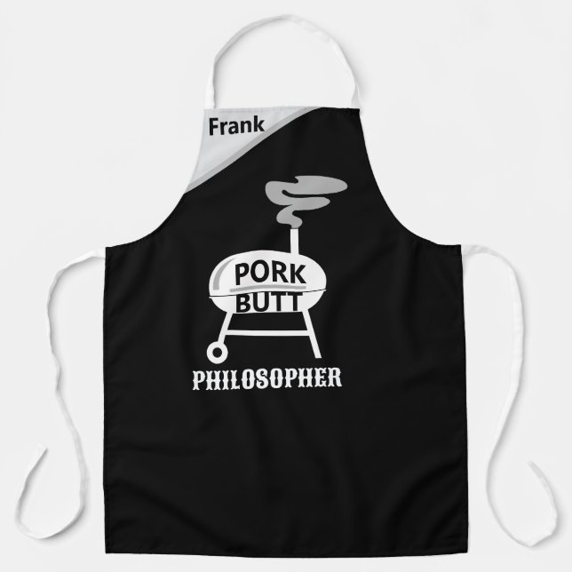 Delantal "Pork Butt Philosopher" Apron - BBQ Wisdom (Anverso)