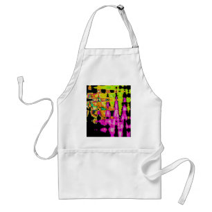Delantal Póster de Arte Abstracto Glitch Neon