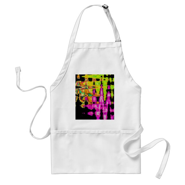 Delantal Póster de Arte Abstracto Glitch Neon (Frente)