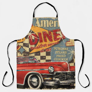 Delantal Poster de Diner Americano Vintage: estilo retro