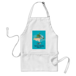 Delantal Póster de viaje a Skiathos Grecia